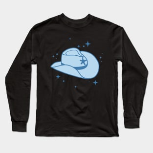 Light Blue Cowboy Hat Cowgirl Aesthetic Long Sleeve T-Shirt